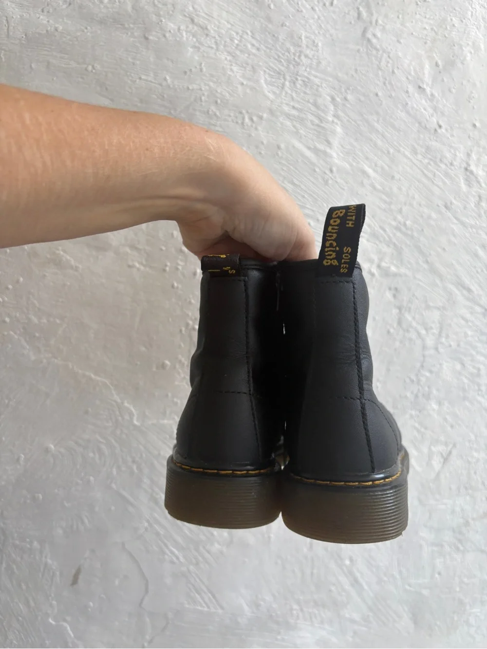 Dr. Martens Junior 1460 Softy T Leather Lace Up Boots in a youth size 3